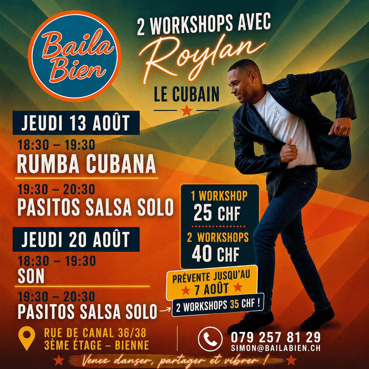 Workshops avec Roylan de Cuba - Rumba/Pasitos solo